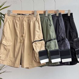 Mens shorts Stones Island designers Cargo Pants Badge Patches summer Sweatpants Sports Trouser 2023SS big Pocket overalls trousers zippper A76383H