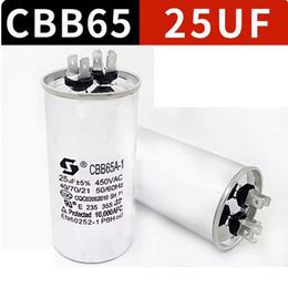 10Pcs CBB65 25uf Motor Capacitor Air Conditioner Compressor Start Capacitor 450V