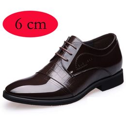 Dress Shoes High Heel Men 6CM Man Leather Business Shoe Stylist Men's Suits Hidden Heeled Party Oxfords 230912