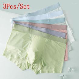 Underpants Quick Drying Men Boxers Underwear Antibacterial Ice Silk Shorts Breathable Elastic Male Panties Boxershorts