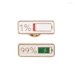 Brooches 2pcs 1% 99% Power Display Brooch Funny For Creative Pins Metal Enamel Novelty Clothes Jewellery Accessori 634D