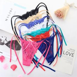 Lace Waist T Back G Strings See through women underwear bandage straps thong Sexy Lingerie woman clothes