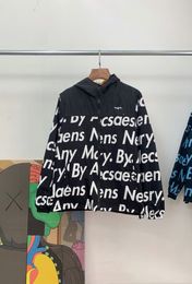 Jacket letters printed all over jacket casual and comfortable overcoat trend good match with zippered rainbow and letter printed coat 2023