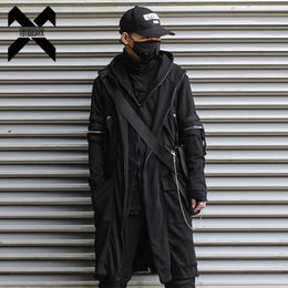 Men's Trench Coats 11 BYBB'S DARK Wizard Cape Cloak Fake two Jacket Windbreaker Men Gothic Punk Streetwear Long Function Hoody WB200 230912