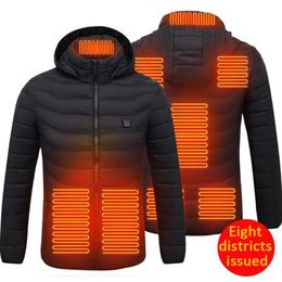 Outdoor T-Shirts 8 Areas Heated Jackets USB Men's Women's Winter Electric Heating Warm Sprots Thermal Coat Clothing Heat239k