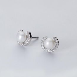 Stud Earrings Fashion White Baroque Pearl 2023 Fine Natural Jewellery For Wome