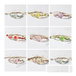 11 Styles Immortalised Flower Charm Bracelet Fashion Time Gem Glass Pendant Bracelets For Women Love Gift Party Jewellery Decoration Drop Deli