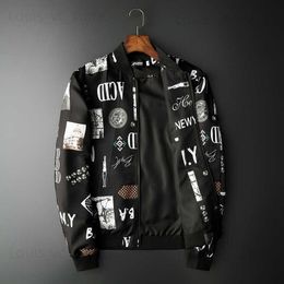 Men's Jackets Large Size M-5XL 2022 Spring New Boutique Fashion Printing Mens Casual Stand Collar Jacket Male Coat Streetwear Baseball Uniform T230919