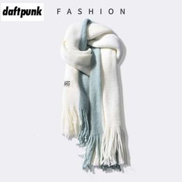 Coloured Large Scarf for Women 2023 Autumn/Winter New Korean Version Winter Versatile Shawl for Boys and Girls White Grey Neck