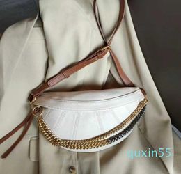 Chest Bag Waist Bag Women's Bouncy Soft Leather Chain Trendy Casual and Versatile One Shoulder Diagonal Cross