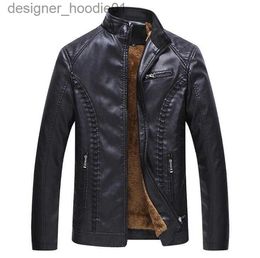 Men's Fur Faux Fur Winter Leather Jacket Men Super Warm Lining PU Jackets Black Plus Size 6XL Business Casual Mens Coats Male L230913