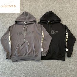 23ss GA Depts arm flame letters cotton terry black Grey loose versatile men and women casual fashion hoodie2447