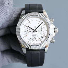 Role Sports Full Star Diamond Chronograph Watch Functional Natural Rubber Details Work Perfectly with Sapphire Mirror Steel Body New Style Optional Luxury Watch