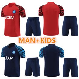 23 24 Maglia Napoli Short sleeve tracksuits Training Suit 2023 2024 man Kids Kit Naples Football training set OSIMHEN tracksuit