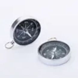 Outdoor Gadgets Metal Aluminium Mini Pocket North Compass for Camping Hiking Hiker Outdoor Sports Navigation Navigator Silver 44mm ZZ