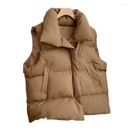 Women's Vests Simple Vest Jacket Skin-Touching Down Waistcoat Zipper Placket Winter Warm Cotton Padded Puffer Unique Cutting