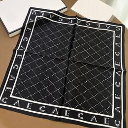 High-quality Scarves Brand Silk Square Scarf Simple Black White Hair Band Women Designer Scarves Popular Design Fashion Matching Spring Gift Couple Family