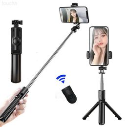 Selfie Monopods New 3 in 1 Wireless S03 Selfie Stick Extendable Monopod with Wireless Shutter Mini Tripod L230913