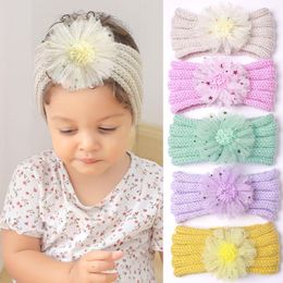 Hair Accessories Children's Knitted Flower Band Autumn And Winter Baby Headband Handmade Wool Cute Girl Headbands