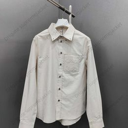 High Quality Men's shirt LOWE's new Embroidered Quick Drying T-shirt Light luxury pop French clothes