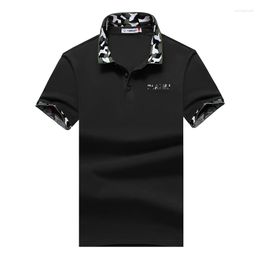 Men's Polos Short-sleeved T-shirt Lapel Collar Hit Color Pure Cotton 2023 Summer Polo Shirt