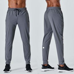 LL Mens Pants Yoga Outfits Men Running Sport Breathable Trousers Adult Sportswear Gym Exercise Fitness Wear Fast Dry Elastic Drawstring