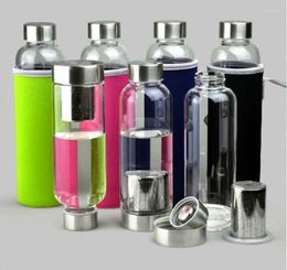 Wine Glasses 420ML Sports Drink Bottle Portable Water Glass Cup Real Borosilicate Filter Tea Infuser Outdoor Travel Mug