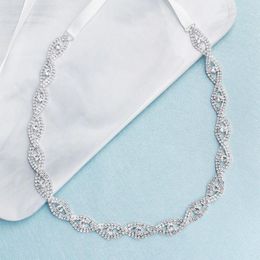 Gürtel Strass Brautgürtel Kristall Hochzeitskleid Dekoration breit für Kleider Silber Zopf Braut