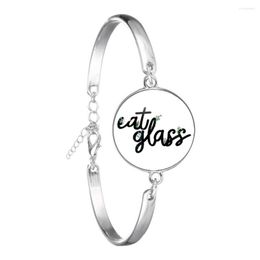 Link Bracelets 2023 Funny Eat Glass Bracelet Cartoon Character Demeanor Picture As A Jewelry Gift For Friends Fashion