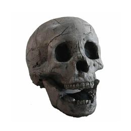 Other Event Party Supplies Halloween Terrifying Skull Fire Pit Simulated Human Head Bone for Halloween Party Decor 230912