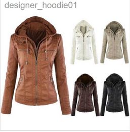 Men's Fur Faux Fur Women Plus Size XS-7XL Leather Jacket Autumn And Winter Hooded Long Sleeve Slim Jackets Female Coat L230913