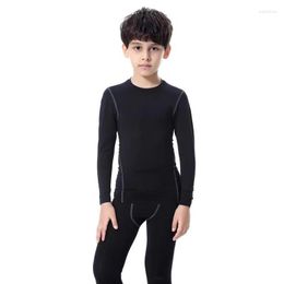 Men's Thermal Underwear Boys Girls Winter Set Compression Fleece Sweat Quick Drying Thermo Lingerie Long Johns