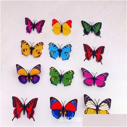 Fridge Magnets 100 Pcs Small Size Colorf Three-Nsional Simation Butterfly Magnet Home Decoration Drop Delivery Garden Decor Dhjfy