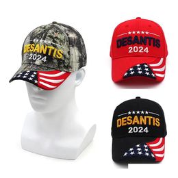 Party Hats New Desantis 2024 Cap Usa Flag Baseball Caps Snapback President Hat 3D Embroidery Wholesale Drop Delivery Home Garden Festi Dhr8T