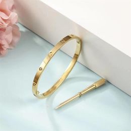 gold bangles for women bracelet bracelet silver Rose gold fashion diamond bracelet width 4MM six generation titanium steel designe1817