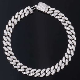 brand fashion woman 10mm Iced Out Pass Diamond Tester Vvs Moissanite Jewelry 925 Sterling Silver Necklace Bracelet Women Men Cuban Link Chain