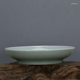 Decorative Figurines Chinese Jingdezhen Porcelain Light Green Celadon Glaze Fruit Plate 6.0 Inch