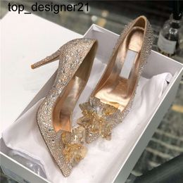 New 23ss womens dress shoes luxury designer sandals crystal diamond sexy pointed toe 8 5cm high heels wedding party shiny womens fashion brand high heels