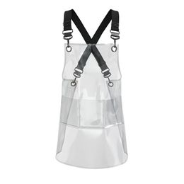 Aprons Fashion Clear Transparent Custom Colour House Accessories Waterproof Kitchen Hair Salon Washable TPU Man Women's Apron 330S