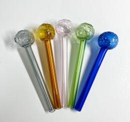 14cm Pyrex Glass Oil Burner Pipe Dry Herb Colourful Water Hand Pipes Smoking Accessories Glass Tube
