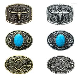 Belts Cowboy Relief Belt Buckle Metal Multiple Type Personality For DIY 264E