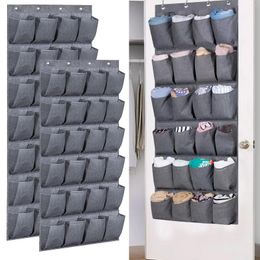 Storage Boxes Extra Large Over The Door Shoe Organiser With 4 Hooks 24/28 Pockets Hanging Rack Holder For Closet