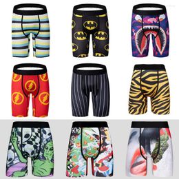 Men's Shorts Underwear Fashion Printed Boxer Pants Sexy Middle Waist Breathable Beach Gym Underpants