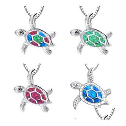 Newest Factory Directly Sell Best Christmas Holiday Fashion Alloy Opal Necklace For Woman Turtle Drop Delivery