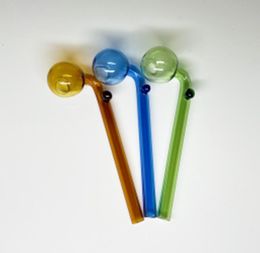 Elbow piece of glass bongs accessories Glass Smoking Pipes Colourful multi-colors Hand Pipes Best Spoon glass Pipe