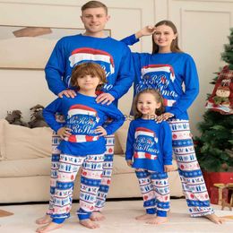 Womens Sleep Lounge Family Matching Outfits Pyjamas Christmas Family Clothes Mother and Daughter Matching Outfits Dad Boys Sleepwear Pyjamas Set Kids Blue Suit for