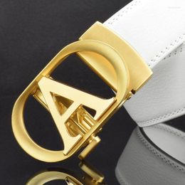 Belts High Quality Luxury Strap Designer Personality A Letter Buckle Casual White Mens Belt Fancy Vintage Jeans Ceinture Homme