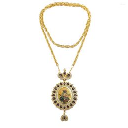 Pendant Necklaces Fashion Religious Belief Necklace Gold Zinc Alloy Set With Diamonds Valorant Men Chains Choker For Women Gifts Y2k