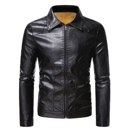 Men's Leather Faux 2023 Jacket Men Winter Plush Coat Slim Fit Casual Mens Moto Biker Jackets Autumn Clothing 230912