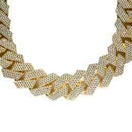 Fashion Jewelry Necklace Iced Out Jewelry 925 Sterling Silver 24mm 4 Rows Hip Hop Moissanite Cuban Link Chain